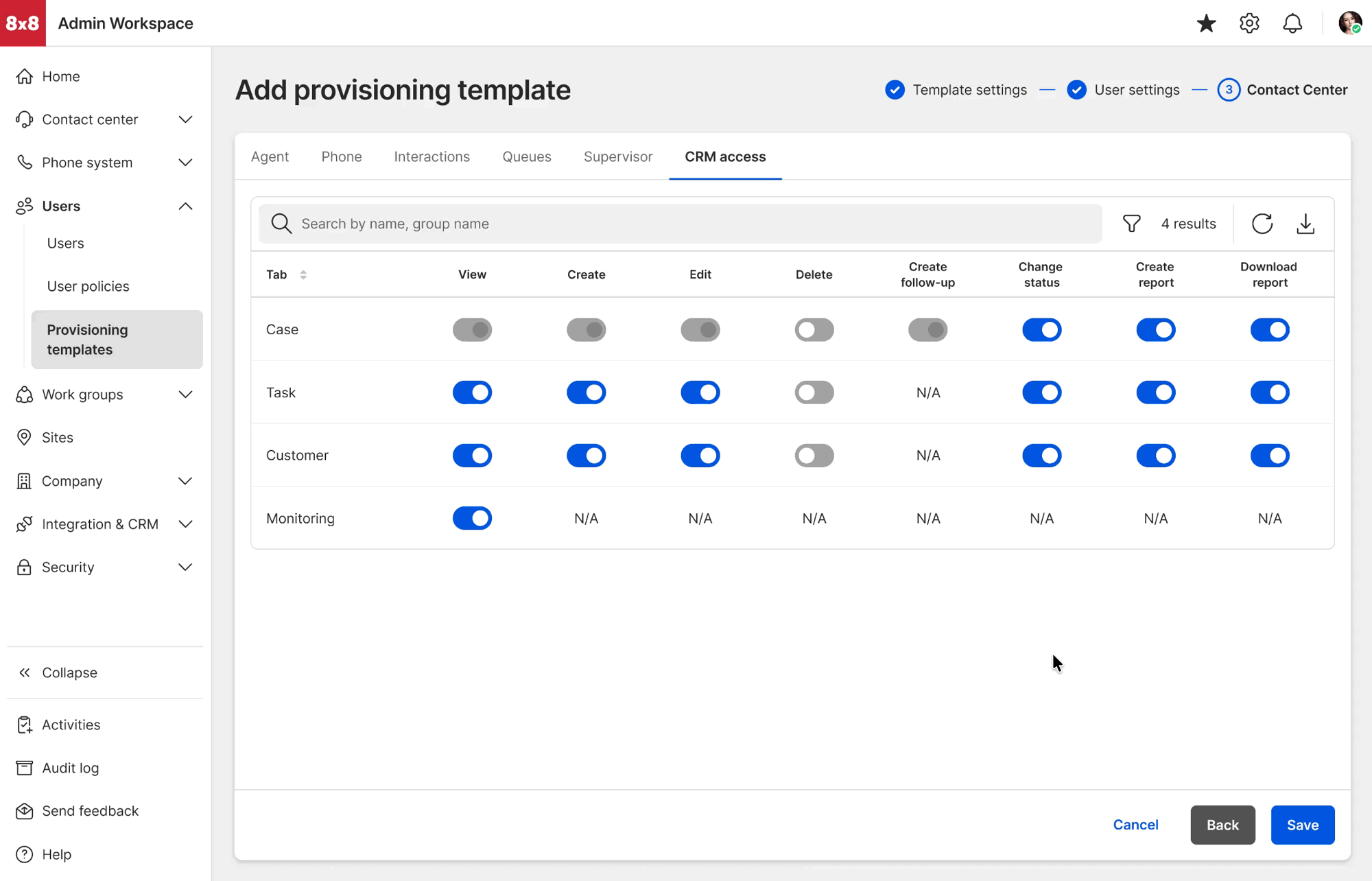 Animation of testing a provisioning template before go-live